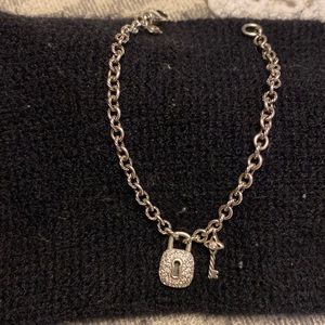 DAVID YURMAN STERLING SILVER Lock and Key Chain Bracelet